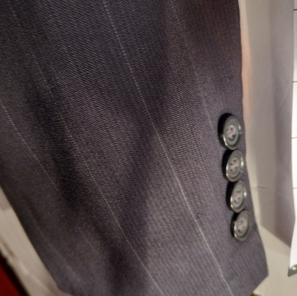 Oscar De La Renta  100% Wool  Tailored Front Buttons Coat Navy 44 L x 38W Blazer - Picture 9 of 15